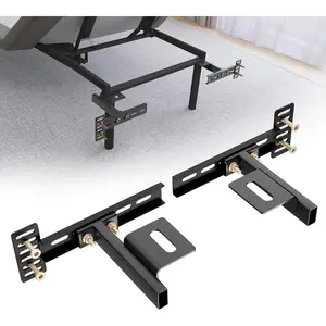 Headboard Brackets for Metal Bed Frame Adjustable Brackets for Headboard with Footboard Extension Kit Fit  Full   2 Pack Matte Black