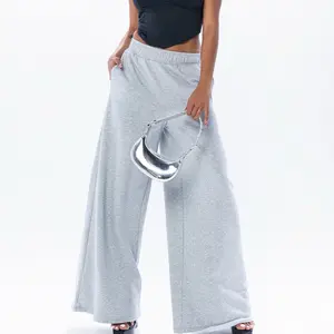 Women's French Terry Wide Leg Sweatpants for Casual Comfort