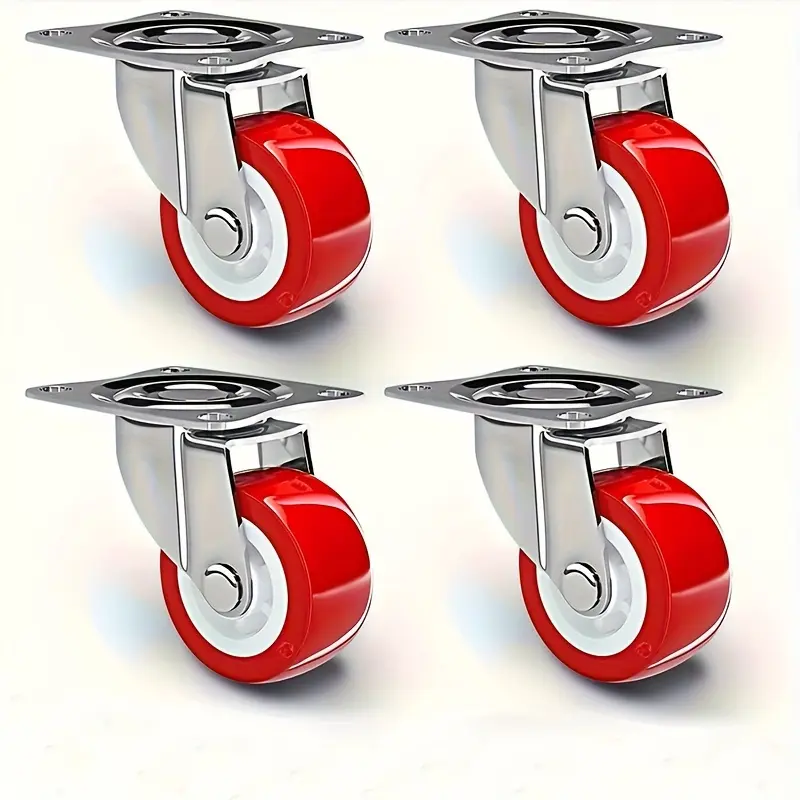 4pcs 2 Inch Swivel Caster Wheels with Brake, Durable Metal Structure, Smooth Rolling, Easy to Install, Ideal for Office Cabinets, Heavy Duty Casters