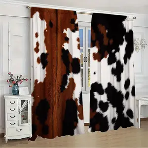 Cow Print Curtain, Animal Print Curtain, Window Curtain for Home Living Room Bedroom, Home Decoration Curtain, Home Decor, Room Decor