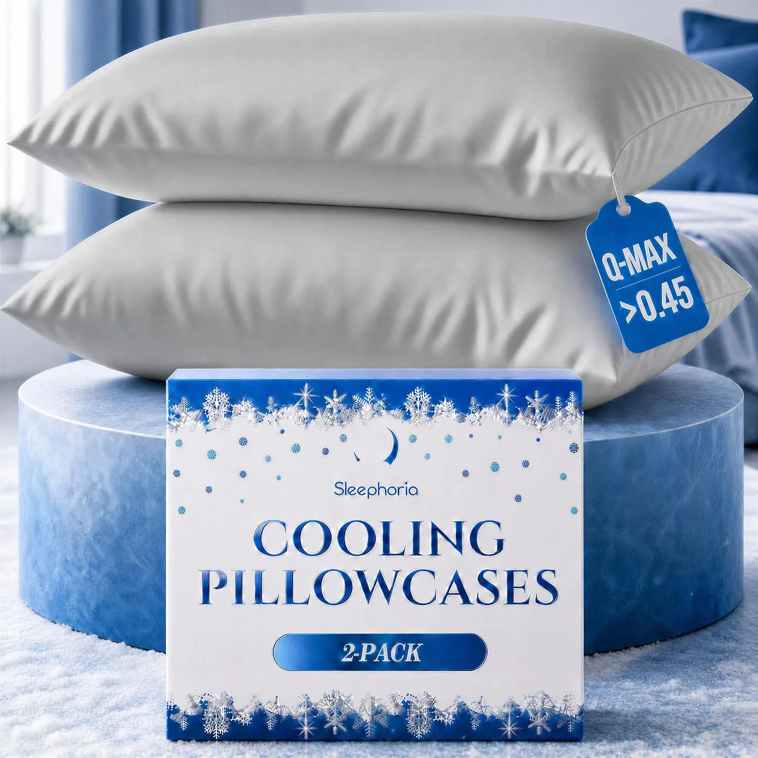 SLEEPHORIA Cooling Pillow Cases, 2-Pack Hypoallergenic Silky Fabric Pillow Case Covers, Robust Durable Zipper, Gentle on Hair & Skin, Ideal for Hot Sleepers, Stays Cool All Night SLEEPHORIA Cooling Pillow Cases, 2-Pack Hypoallergenic Silky Fabric Pillow Case Covers, Robust Durable Zipper, Gentle on Hair & Skin, Ideal for Hot Sleepers, Stays Cool All Night
