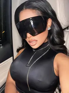 Unisex Y2K Style Oversized Fashion Glasses, Polycarbonate Frame, Uv400 Protection, Ideal for Daily Wear, Street Photography, Travel Gifts