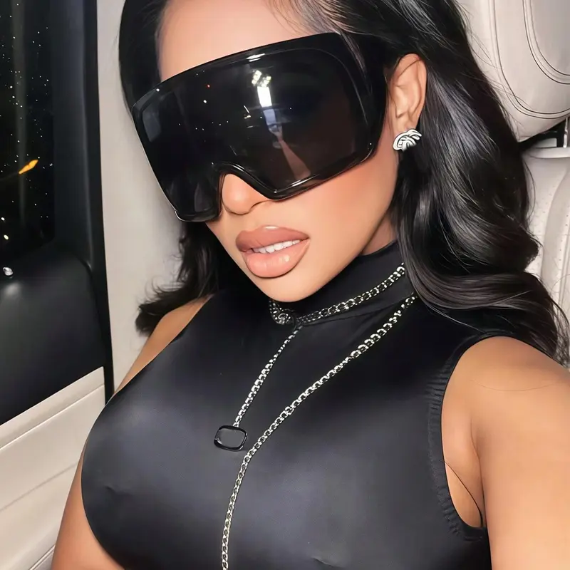 Unisex Y2K Style Oversized Fashion Glasses, Trendy Sunglasses, Polycarbonate Frame, Uv400 Protection, Ideal for Daily Wear, Street Photography, Travel Gifts
