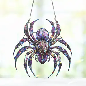 Spider Web Suncatcher, Spider Hanging Window Decor for Halloween, Spider Ornament, Halloween Ornament, Halloween Hanging, Spider Suncatcher