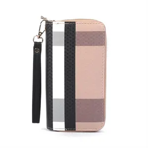 Rose Plaid Double Compartment Wallet