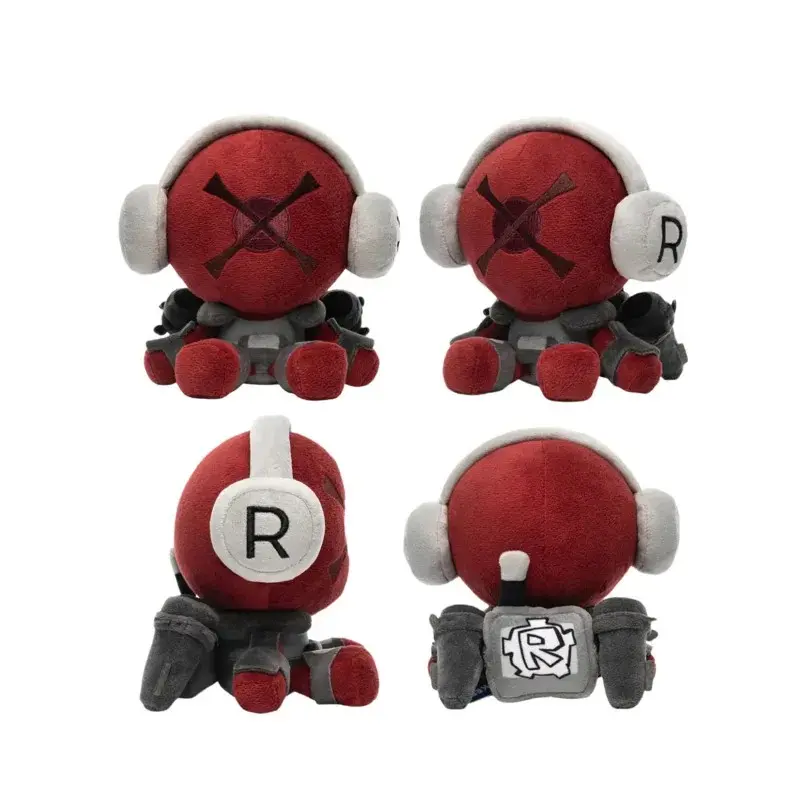 Madness Combat Killdroid Plush Toy - Red Robot with Shoulder Rocket Launchers & Headphones, Unisex Huggable Stuffed Killdroid Doll, Movie Theme Toy for Ages 14+, Gift & Decor