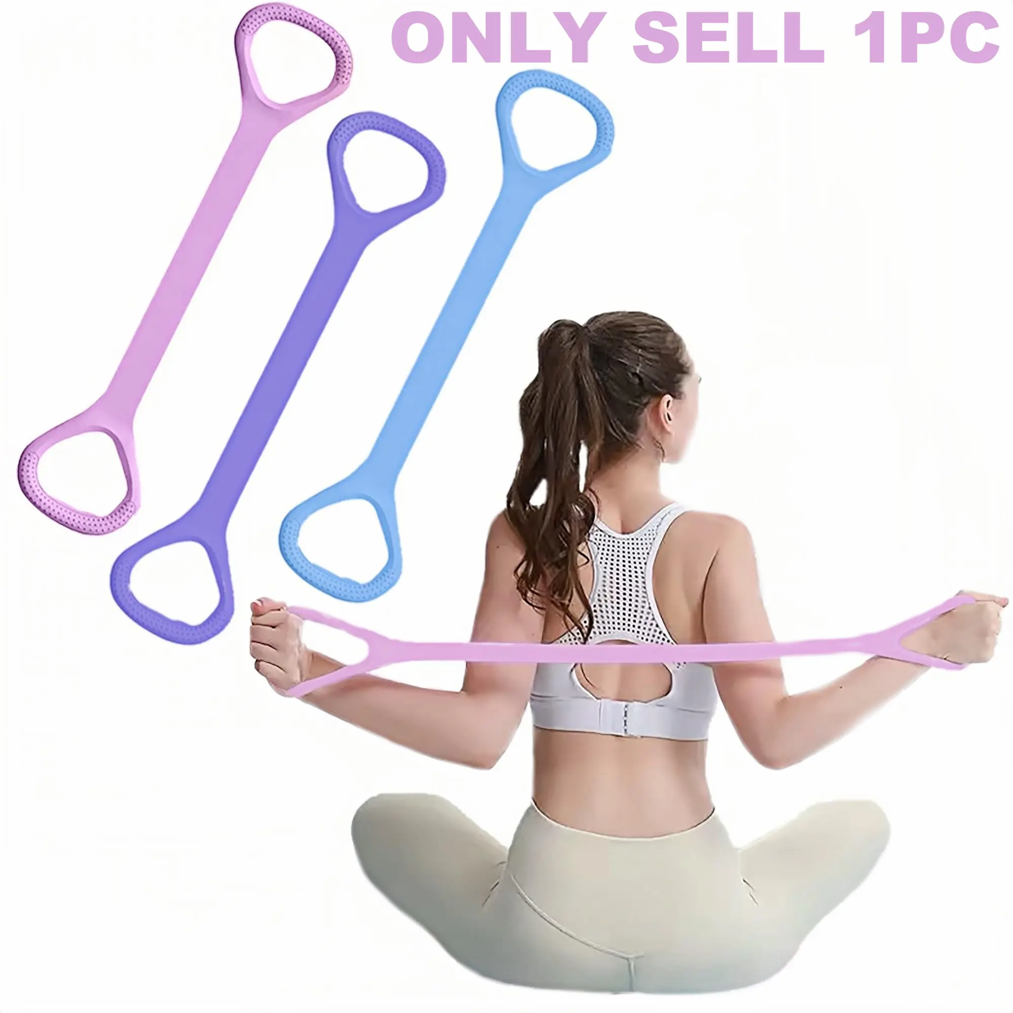 Figure-8 Resistance Band with Handles, High Elastic Non-Slip Eco-Friendly Material, Posture Correction for Shoulder Back Training, Durable Stretching Band, Yoga Stretching Rope, Workout Bands, Exercise Bands, Work Out Equipment