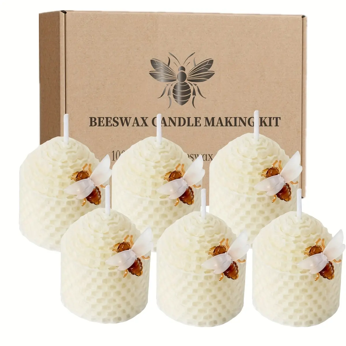 Wax Molding Materials-Cute hand-rolled beeswax candles, bee-shaped pillar wish candles, suitable for home decoration, rituals, wedding arrangements, parties, and family prayers.