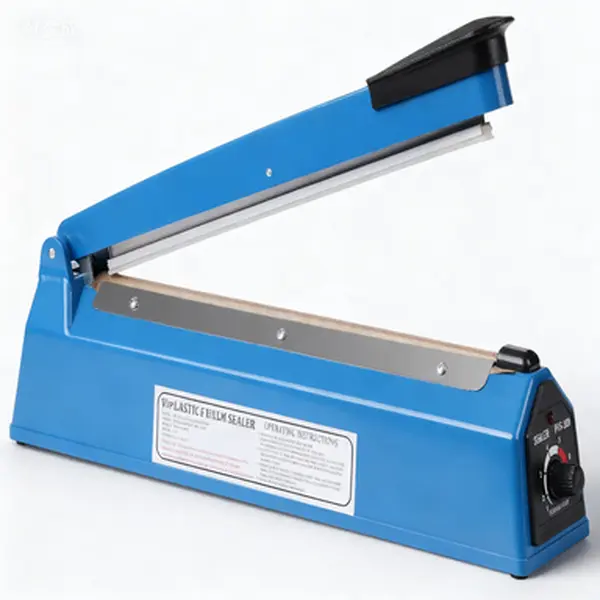 8-Inch Portable Heat Sealing Machine for Plastic Bags, Manual Impulse Table Top Sealer with 1 Extra Sealing Elements, Portable Unit for PE/PP Film Packaging, Voltage-Compatible Design, Manual Seal