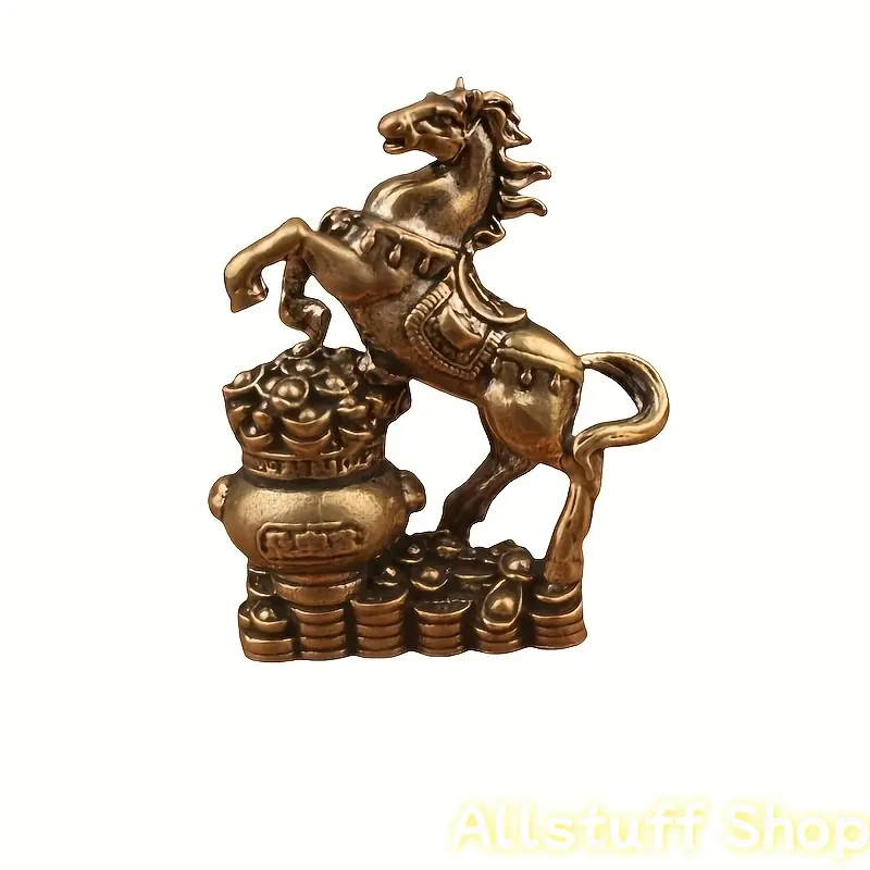 Retro Brass Horse Home Statue Collectible Figurines - Chinese Traditional Wealth-Bringing Horse Ornament, Fortune Horse Home Decoration