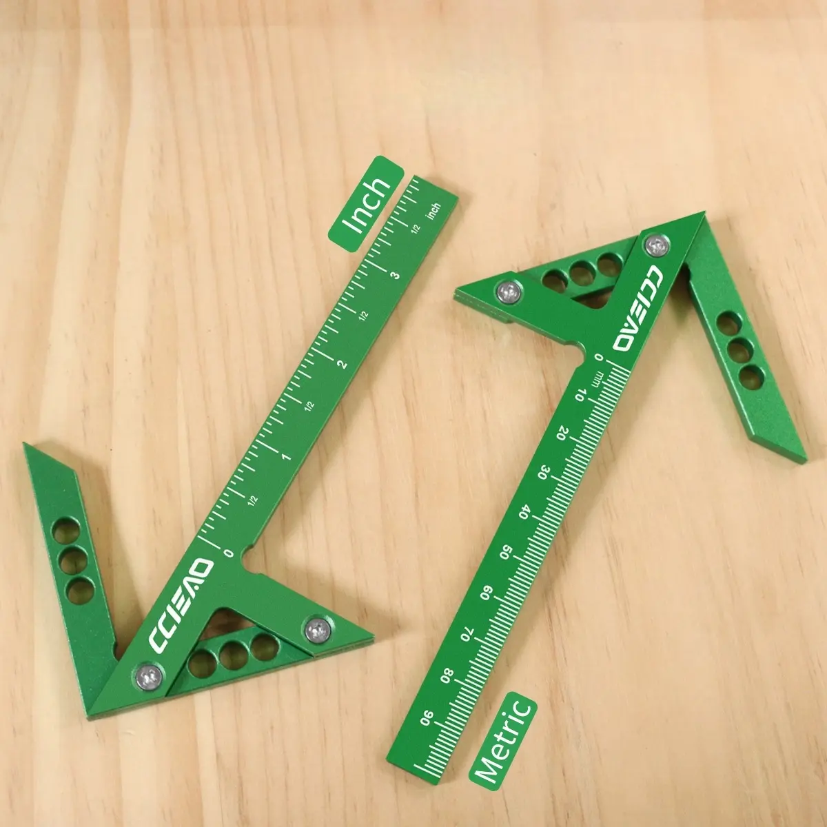 45/90 Degree Line Caliber Ruler-Center Scribe Marking Gauge - Aluminum Alloy Center Finder - Carpenter Measuring Tool - Woodworking Square Protractor - Measuring Instrument