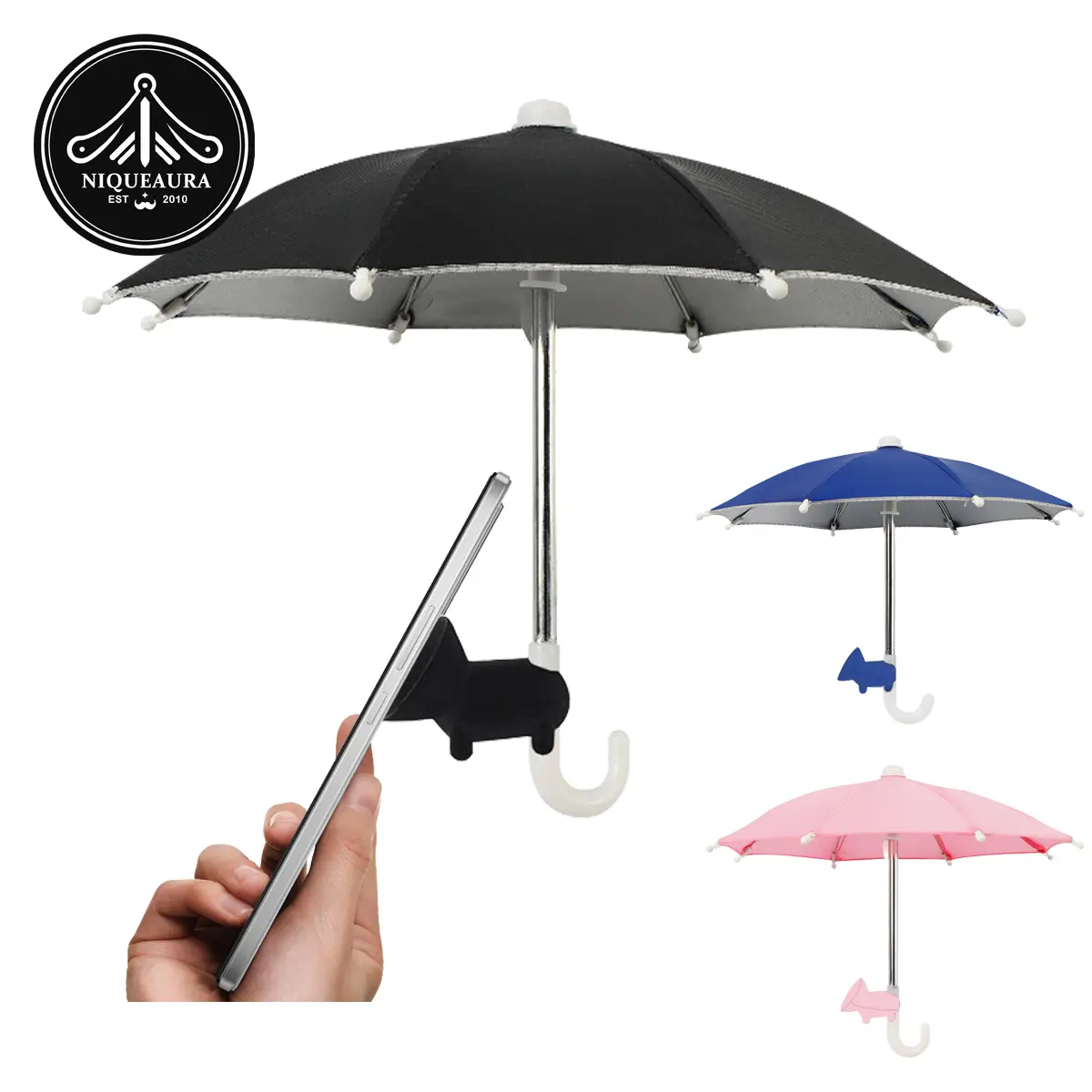 NiqueAura Protective Smartphone Umbrella, Universal Adjustable Handheld Phone Mount with Piggy Suction Cup & Sun Shade Cover, Mobile Phone Accessories,back to school,back to school haul