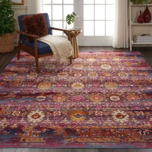 Nourison Vintage Kashan Distressed Indoor Decorative Rug - Vintage Design, Ethnic, Persian-Inspired Style, Vintage Design Rug