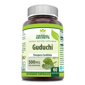 Herbal Secrets Guduchi Supplement | 500 Mg | 60 Veggie Capsules | Non-GMO | Gluten-Free | Made in USA