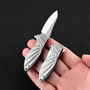 D2 Steel Folding Knife, Stainless Steel Sharp Blade Keychain, Ultra-Thin Compact Design, Lightweight Portable Edc Knife, Strength Durability Outdoor Survival Tool, Stainless Steel Knives