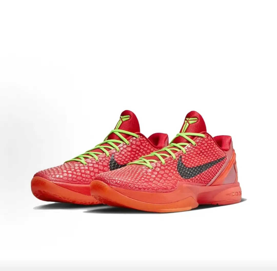 Trendy Bright Red Mesh Low Top Basketball Sneakers Bold Neon Green Contrast Laces Matte Black Side Graphic Lightweight Cushioned Non Slip Athletic Shoes Daily Street & Sports Wear For All Seasons