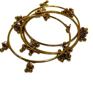 Ghungroo Bangle - Gold Tone Design Bracelet for Women