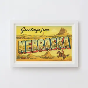 Nebraska Postcard Art Print