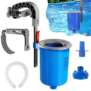 Above Ground Pool Skimmer, Adjustable Height Wall Mount Surface Debris Filter with Detachable Basket, Universal for Inflatable & Frame Pool, Pool Accessories, Swimming Pool Accessories