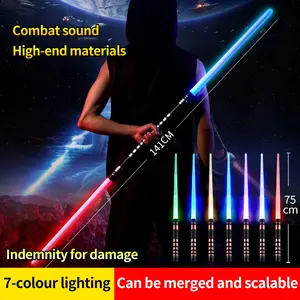 Rechargeable RGB Lightsaber 2 in 1 7 colors Light Saber for 3+ Kids Laser Sword Toy Party Glow Swords