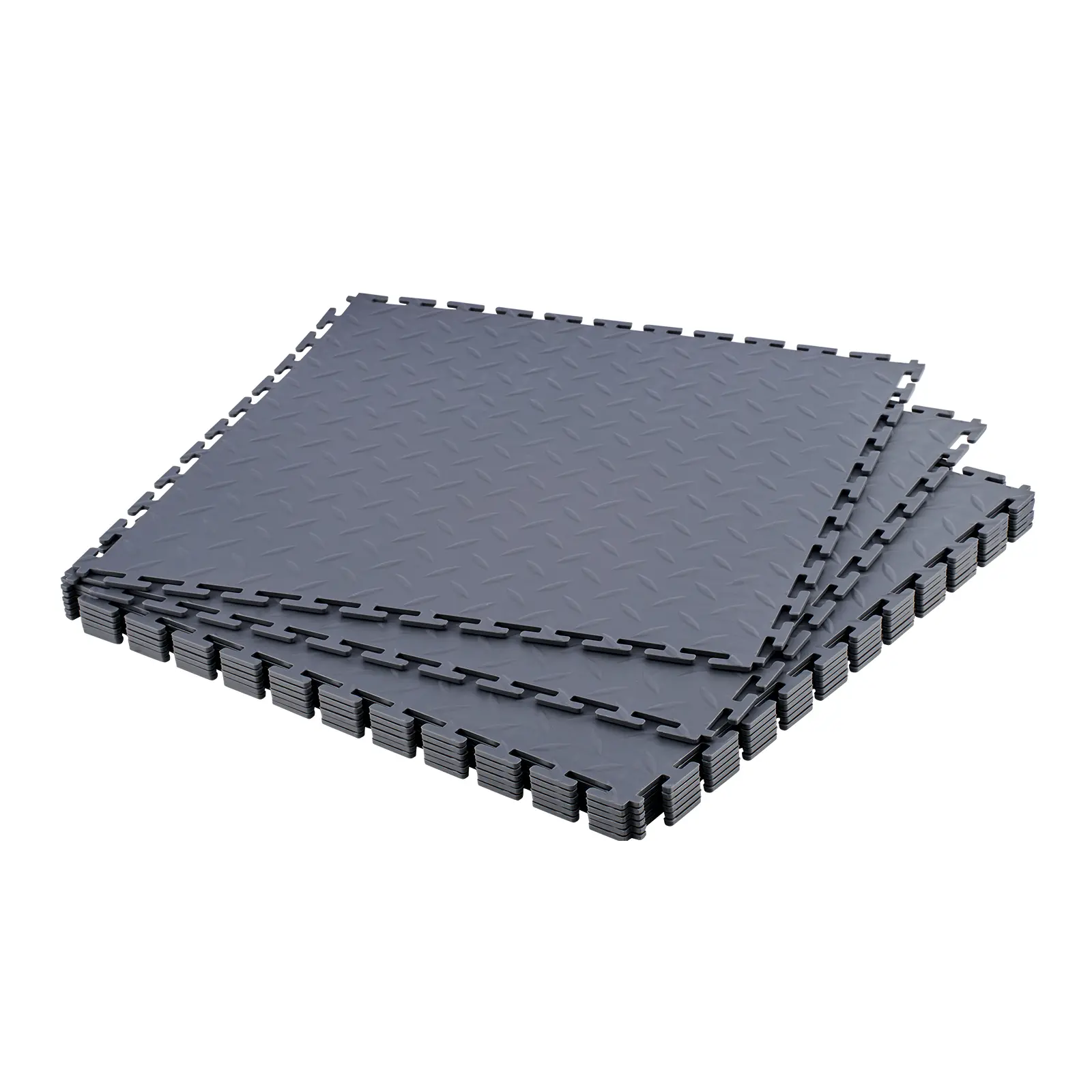 【Summerfinds】VEVOR Garage Floor Tiles Interlocking,8 Pack 20.2 x 20.2 x 0.2 in Interlocking Modular Garage Flooring TilesDiamond Plate Slip-Resistant PVC Mats for Workshop,Warehouse,Tool RoomGraphite GrayDurable Garage FlooringGarage