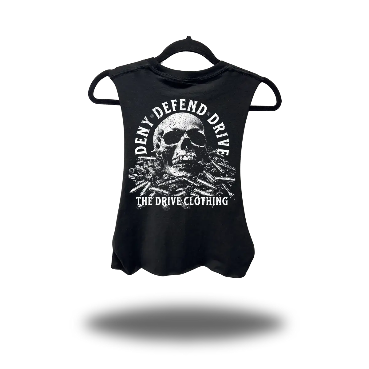 DENY DEFEND ROAD RASH BASIC BLACK CROP TANK TOP