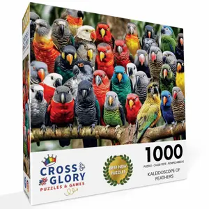Bird Puzzle – Kaleidoscope of Feathers – 1000 Piece Jigsaw Puzzle