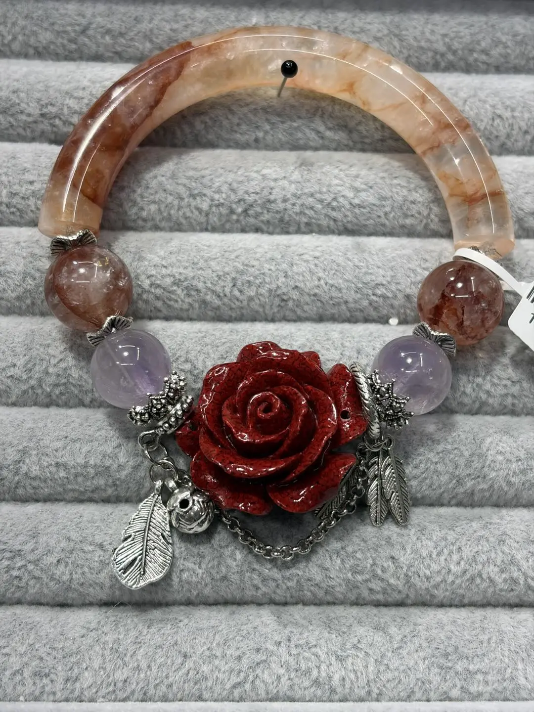 Wen(5691)gc.fire quartz half bangle