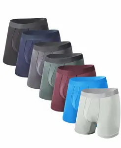 {Buy 7 Get 7 Free}7-pack men's bamboo fiber underwear, long-legged anti-friction shorts, open crotch design, ultra-soft and breathable, multiple pieces, comfortable for everyday wear.