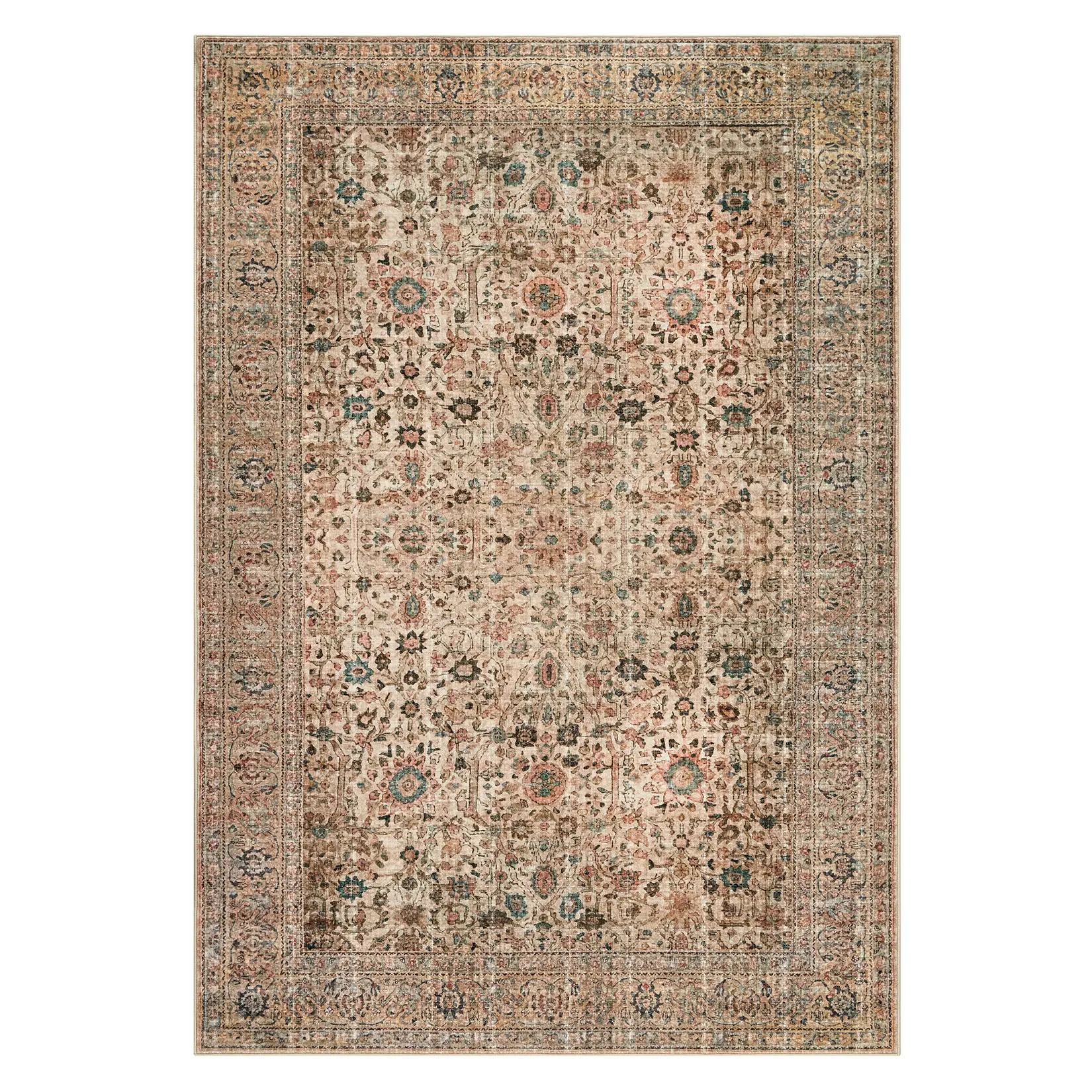 Fine Cashmere Washable Foldable Printed Rug, Persian Everlasting Bond, Suitable for Any Home Setting