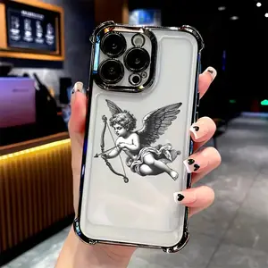 Vintage Fashion Angel Phone Case for iPhone 17 Air 16, 15, 14, 13, 12, 11 Pro Max, X, XS Max, Plus- Shockproof Transparent Soft Back Case, Impactresistant Cover, Daily Use Case, Retro Design, Angel Theme, Snug Fit, Iphone Users