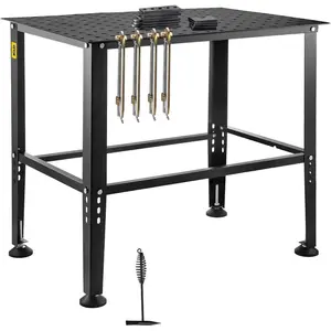 VEVOR Welding Table 36x 24, 800LBS Capacity Welding Workbench Table, Heavy - Duty Work Bench with 0.63 Fixture Holes and Non - Slip Foot Pads for Welding Assembly Repair WorksHoliday gifts