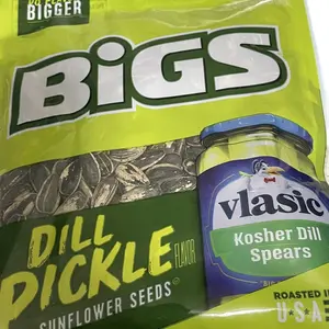 Dill Pickle Sunflower Seeds Kosher Spears 3.63OZ (103g) Pack Tasty Tangy Flavor Snack
