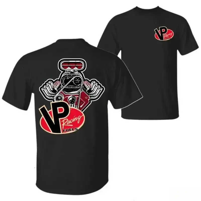 Unisex VP Racing Fuels V8 Engine Pattern Short Sleeve Top, Streetwear T-Shirt with Soft Comfortable Fabrics, Customized Sizes & Colors, Summer Menswear for Tropical Car Enthusiasts - LORA ATCHER