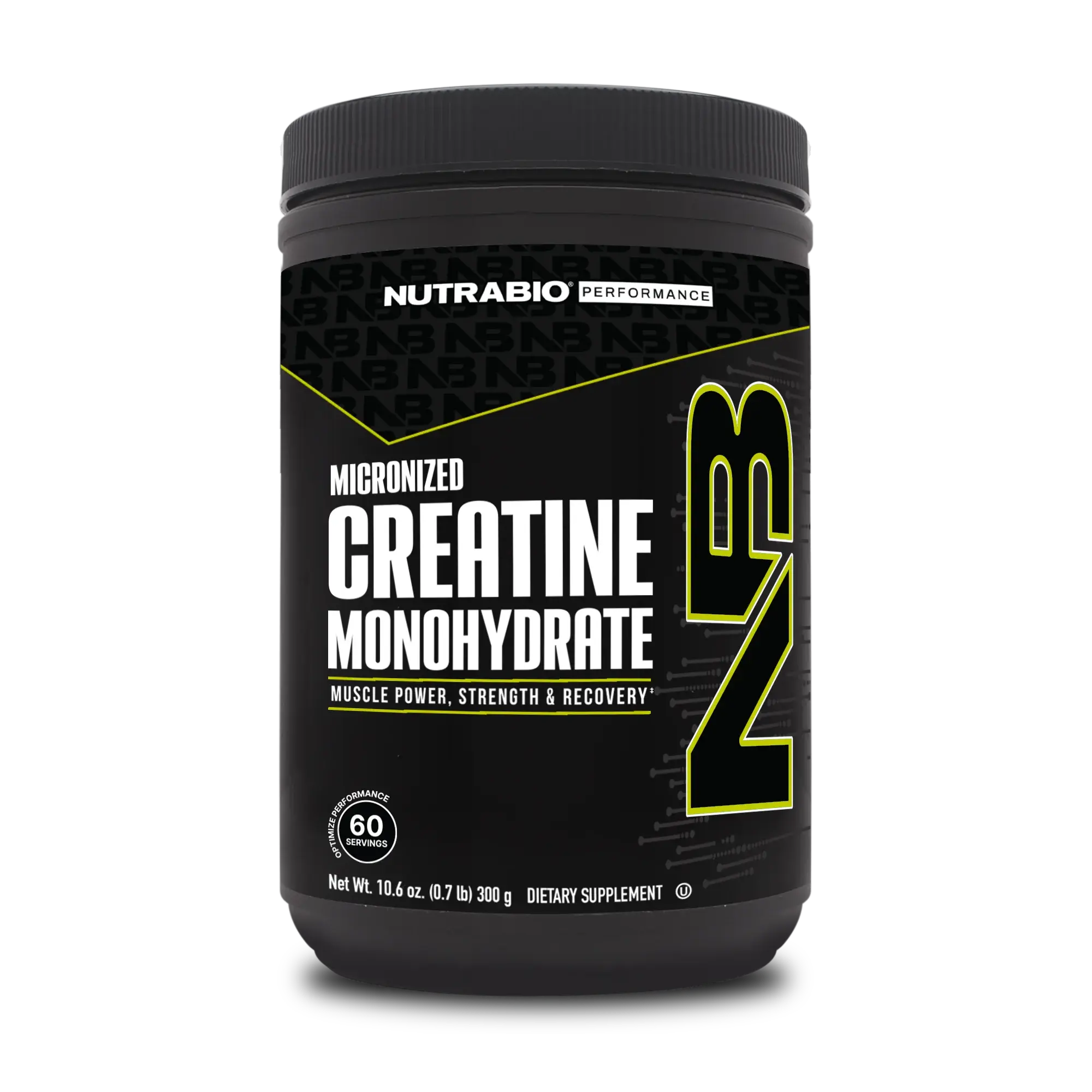 NUTRABIO Creatine Monohydrate Powder - 300g, 60 Servings, Unflavored, Purity-Tested, Impurity-Free, Sugar-Free, FDA CGMP-Certified Dietary Supplement with Essential Aminos for Adult Fitness, Muscle Health, Energy, Direct Shipping