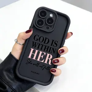 Phone case for iPhone 17 Pro Max 16 Plus 15 14 13 12 11 Air E Writing style Shockproof Silicone TPU Bumper Drop Protection Soft Cover