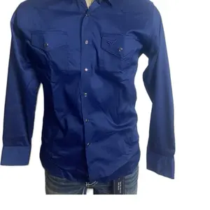 Mens Solid White Button-Up Shirt with Chest Pockets and Long Sleeves for Casual Wear