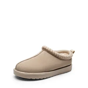 Dream Pairs [FuzzyEasy] Women‘s Men's Unisex Casual Slip-on Suede Leather Fuzzy Slippers Couple Indoor Outdoor Fluffy Home Comfort Winter Cute Warm Furry Shoes Classic Stylish Girl Footwear Walking Shoes Nail