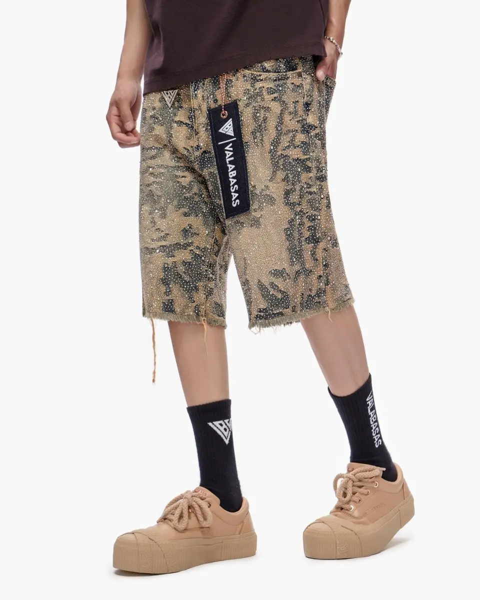 Men's Denim Vertigo Casual Jorts - Blue, Dirty White, Streetwear Menswear Bottoms, Male Clothing, Streetwear Fit, Denim Fabric, Dirty Washed, Relaxed Cut, Rugged Denim Feel