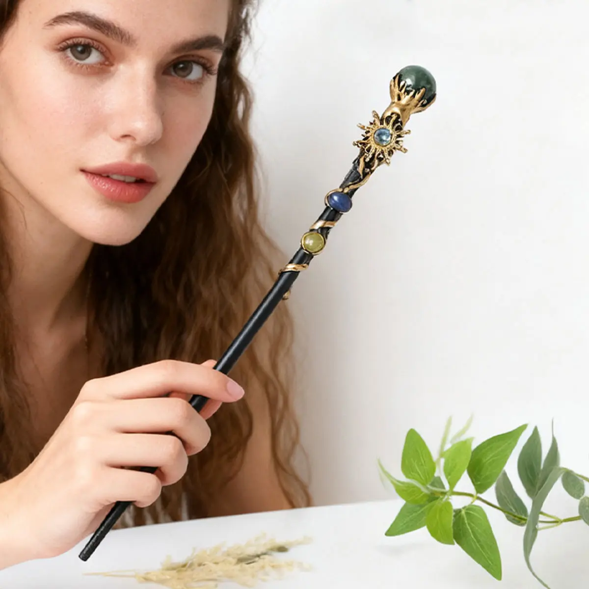 Amethyst Rolling Stone Magic Scepter, Natural Stones Fairy Lucky Tumble Stone, Gem Scepter Decorative Fairy Magic Stick, Crystal Carvings, Unique Crystals, Unique Crystal Design, Gemstones And Crystals