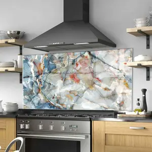 GCKG Natural marbles texture and surface background Tempered Glass Kitchen Backsplash, Stove Back Cover, Stove Splashback, Cutting Board, Kitchen Wall Decor