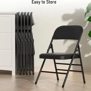 【Ling Rong】Multi-Style Folding Chairs with Padded Cushion and Back for Outside Portable Stackable Commercial Foldable Chairs with Steel Frame for Events Office Wedding Party, 350lbs Capacity summerwins