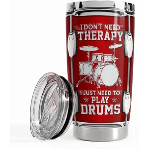 Drummer Gifts Drummer Tumbler 20oz Stainless Steel Insulated Tumblers Drum Coffee Travel Mug Drumming Gift for Drummers Men Women