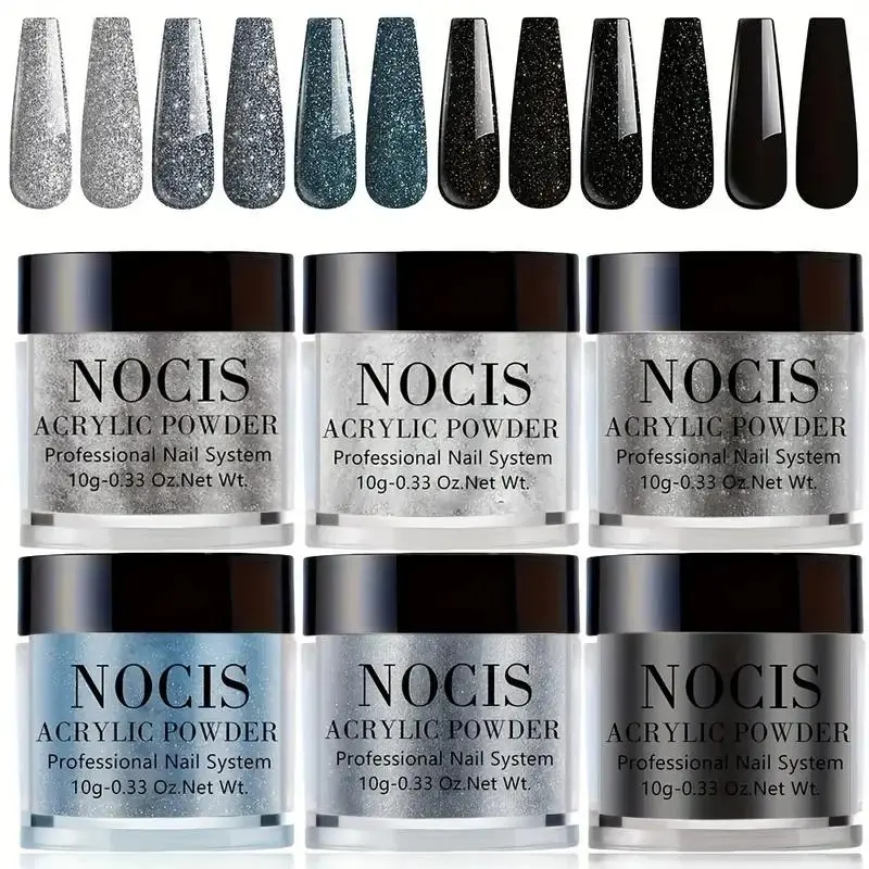 6 Color Acrylic Nail Powder Set, Professional Acrylic Extension Powder, Acrylic Powder Dip, Acrylic Dipping Powder, Acrylic Nail Extensions, Fast Drying, Nail Art Gift Set for Girls Nail Care, DIY Nails Art, Nail Design, Nail Art Supplies