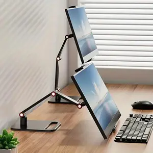 Universal Portable Monitor Stand, Expandable Desk Holder for 30.48-43.18cm Screens, VESA Mount Compatible Tablet Stand for Home Office, Adjustable Monitor Mount