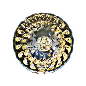 Handmade golden double dragon inlaid faucet peacock cup, high temperature fired high-end built-in titanium ion-plated gold cup, national trend style gold-painted cup