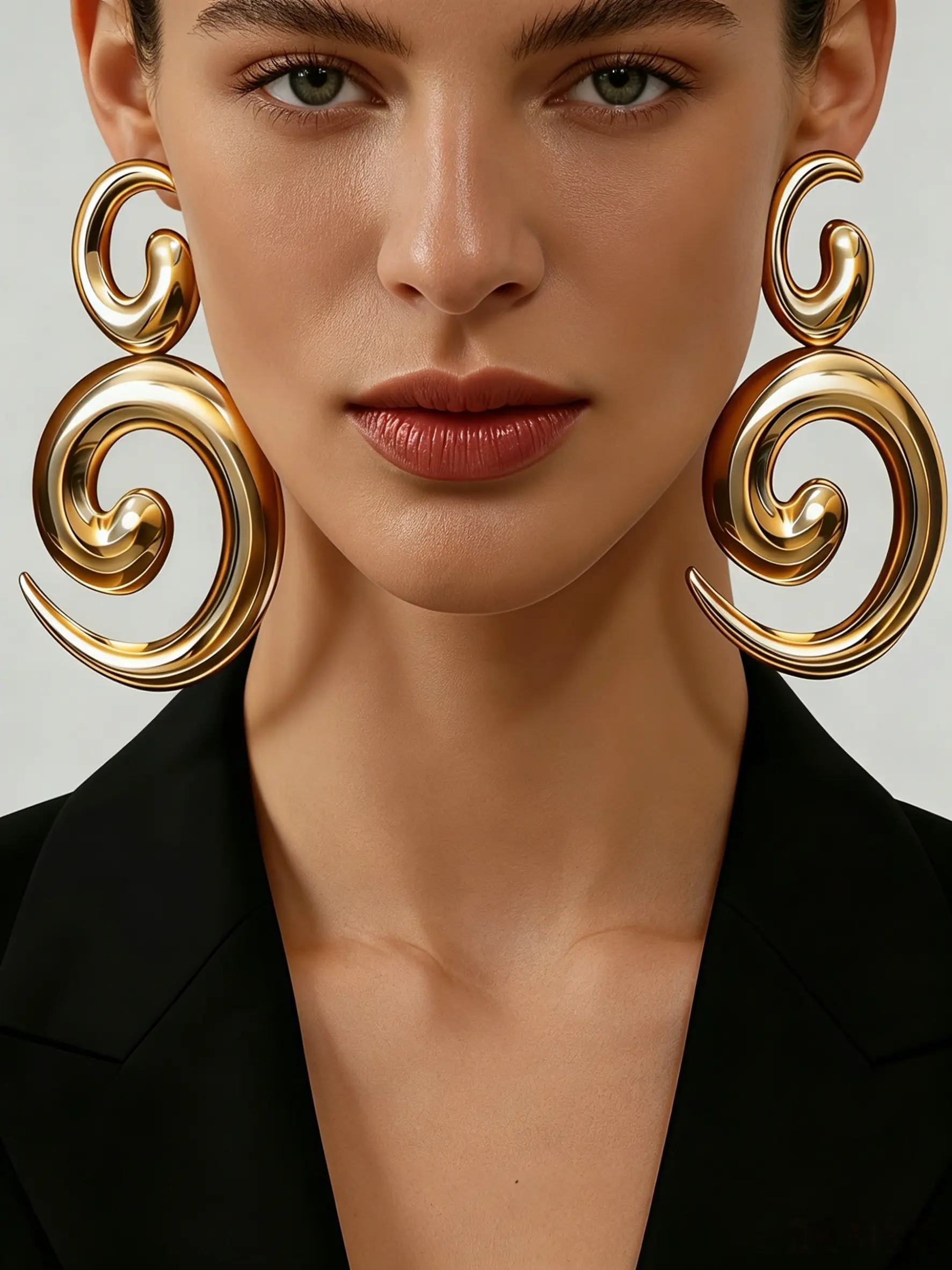 Elegant Spiral Metal Unique Design Earrings, Fashionable Large Ear Cuffs, Simple Cool Accessory, Perfect for Stylish, Trendy Jewelry Gift Idea, Fall Trendy Jewelry, Fashionable Jewelry Accessories