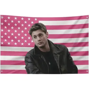 Tapestry Dean Jensen Star Ackles America Pink Flag Wall Tapestry Winchester Blanket Funny Poster For College Dorm Decor Room Decoration Gift Merch Starry Sky Pattern Photo