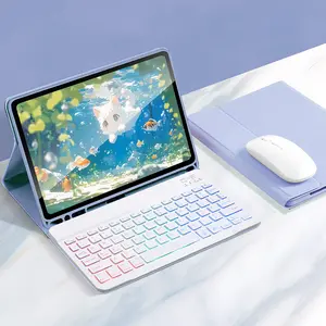 Tablet Keyboard Case for Samsung Galaxy Tab, Detachable BT Wireless Keyboard, Tablet Case with Mouse, Tablet Protective Cover