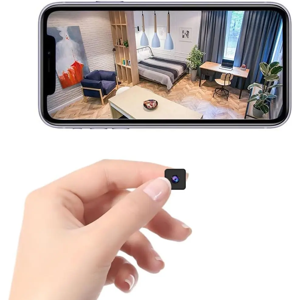 Small Spy Wireless Camera Wifi Security Camera Mini Home Indoor Outdoor Camera, Portable Smart House Dog Pet Camera Tiny Nanny Cam Office Cameras,120 Wide Angle Night Vision Motion Detection Cams